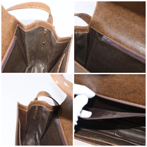 GUCCI Shoulder Bag Leather Brown Gold Auth am9842 - Picture 15 of 16